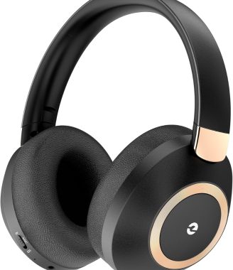 Active Noise Cancelling Headphones, 100H Playtime Headphones Wireless Bluetooth, Bluetooth Headphone with Mic, Over Ear Wireless Headphone with Deep Bass,Fast Charging for Travel