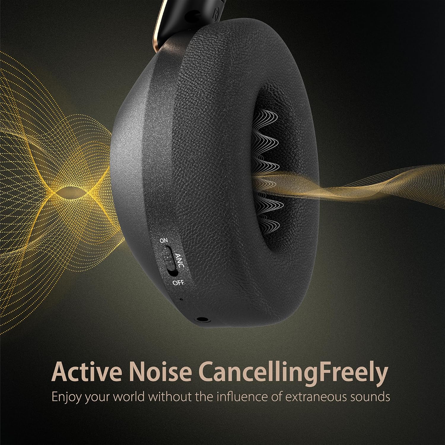 Active Noise Cancelling Headphones, 100H Playtime Headphones Wireless Bluetooth, Bluetooth Headphone with Mic, Over Ear Wireless Headphone with Deep Bass,Fast Charging for Travel - Image 4